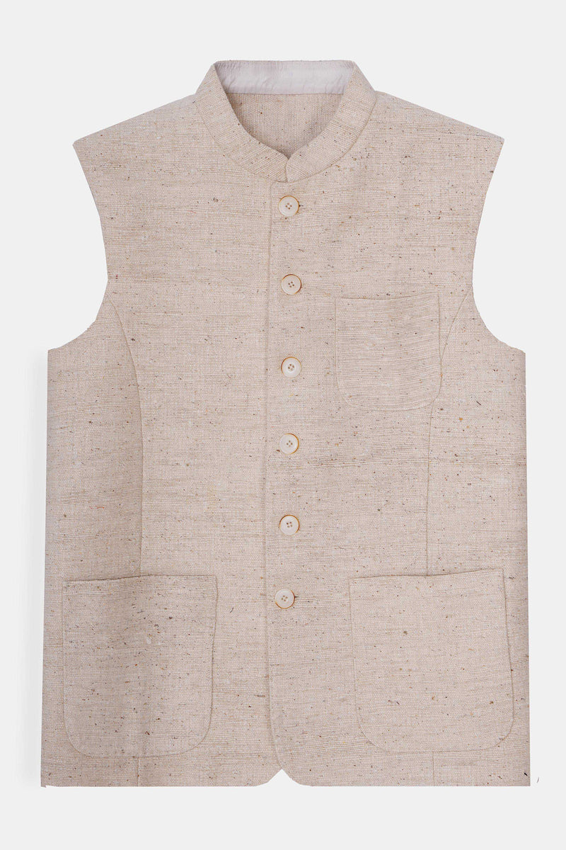 Hand Made Khaddar Waistcoat - SMWC403426