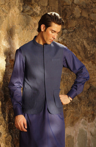Mens Texture Dobby Waist Coat - Shop Now at Shahnameh