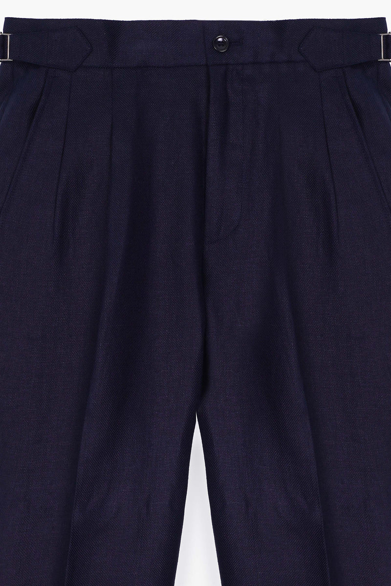 Pure Linen Pleated Pants - SND916126