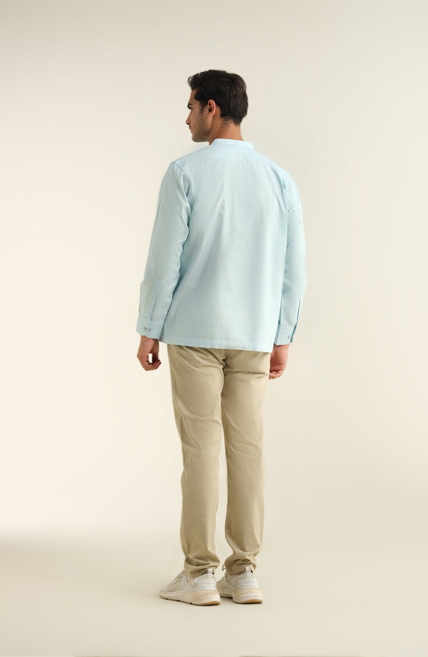 Men's Band Collar Oxford Shirt