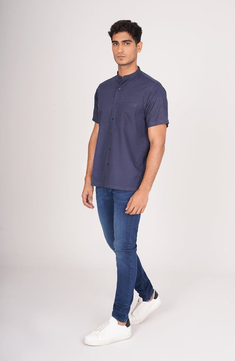 Men's Mandarin Collar Shirt - Shop Now at Shahnameh