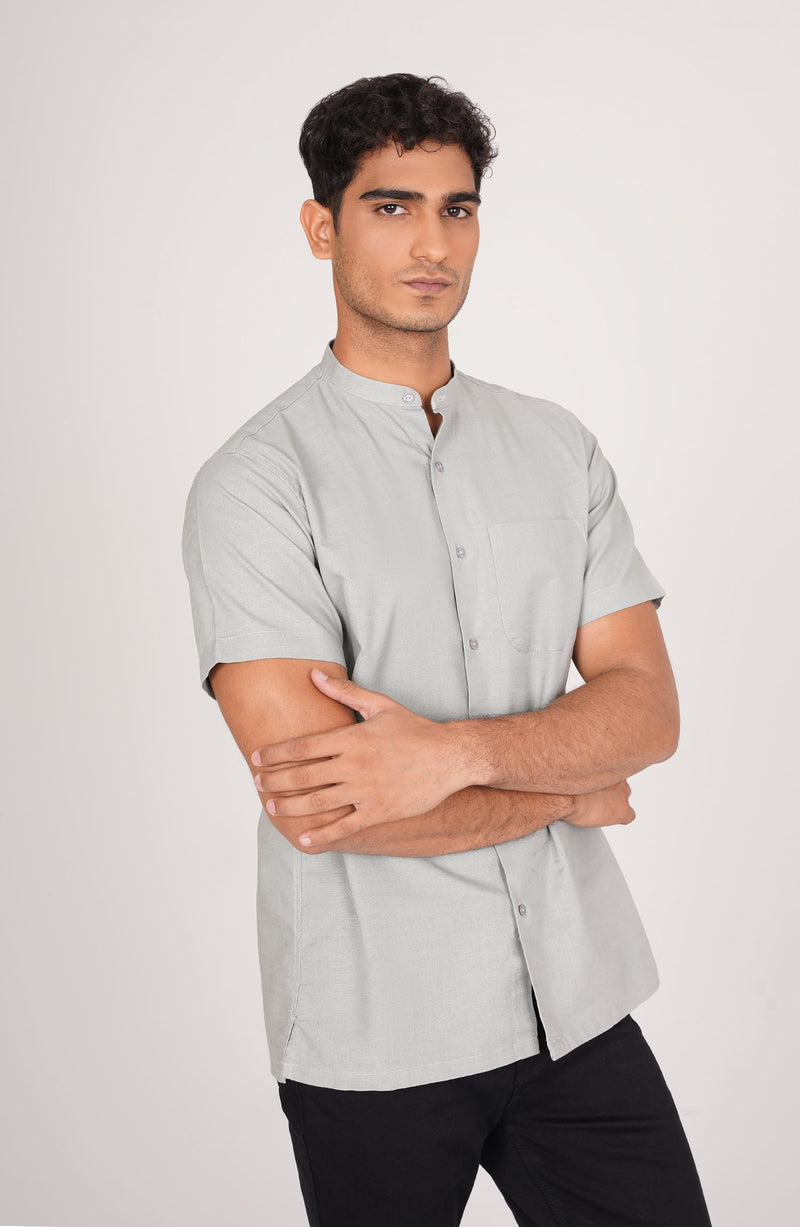 Men's Mandarin Collar Shirt - Shop Now at Shahnameh