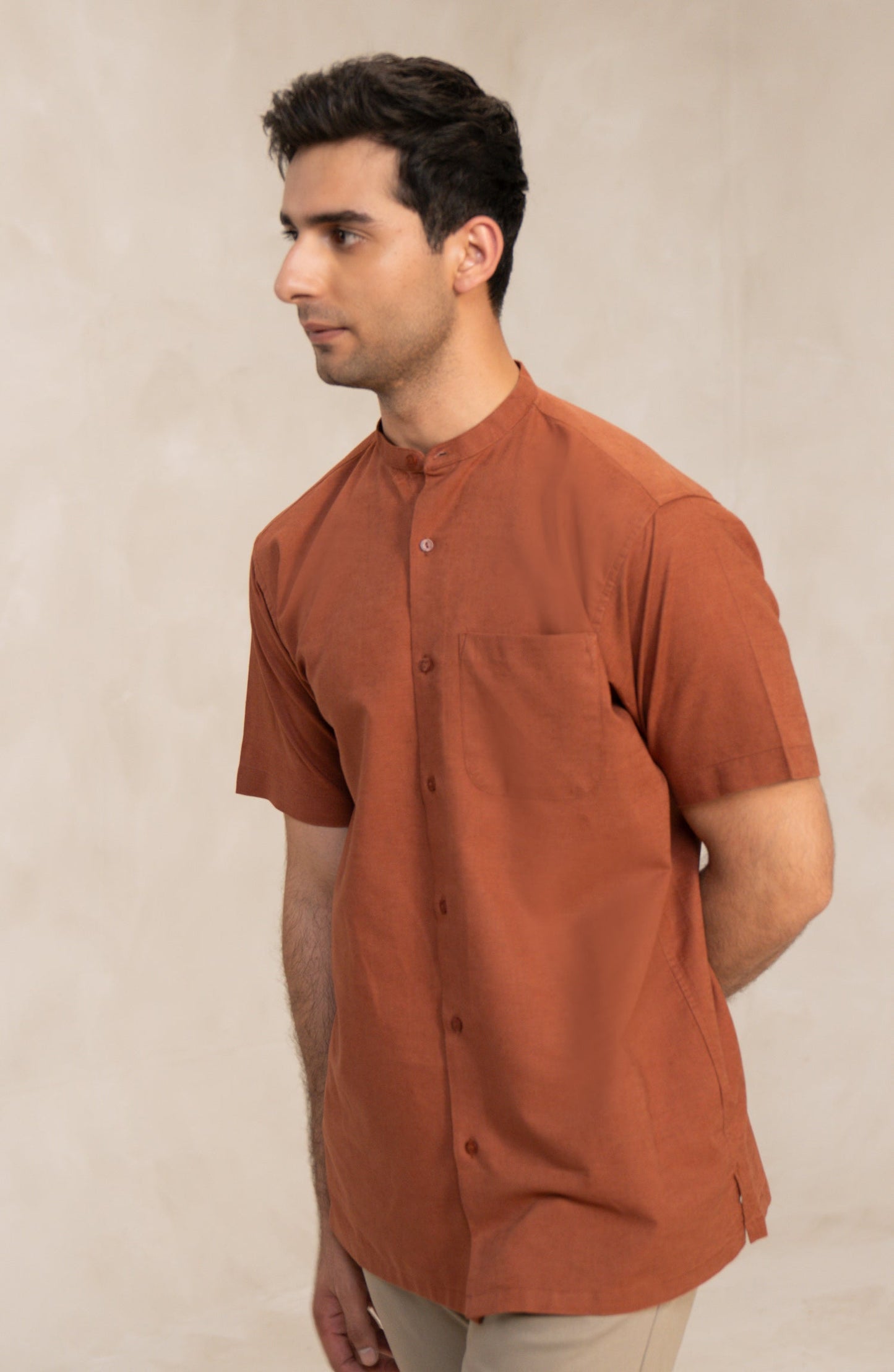 Men's Mandarin Collar Shirt