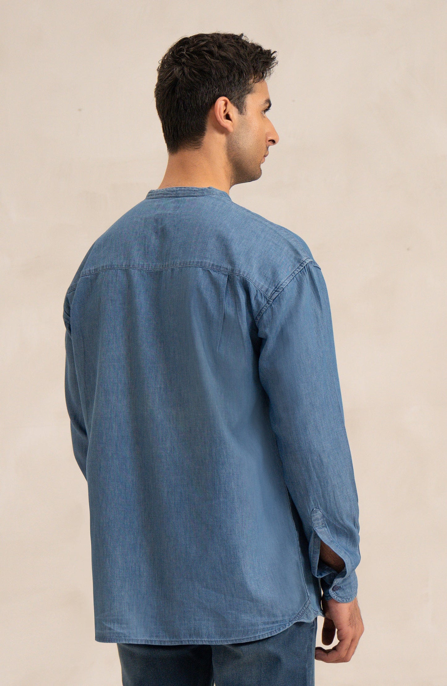 Men's Light Wash Denim Tunic