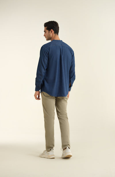 Men's Dark Blue Denim Tunic