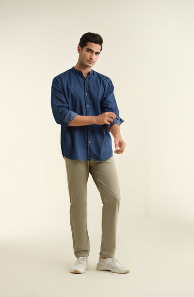 Men's Dark Blue Denim Tunic