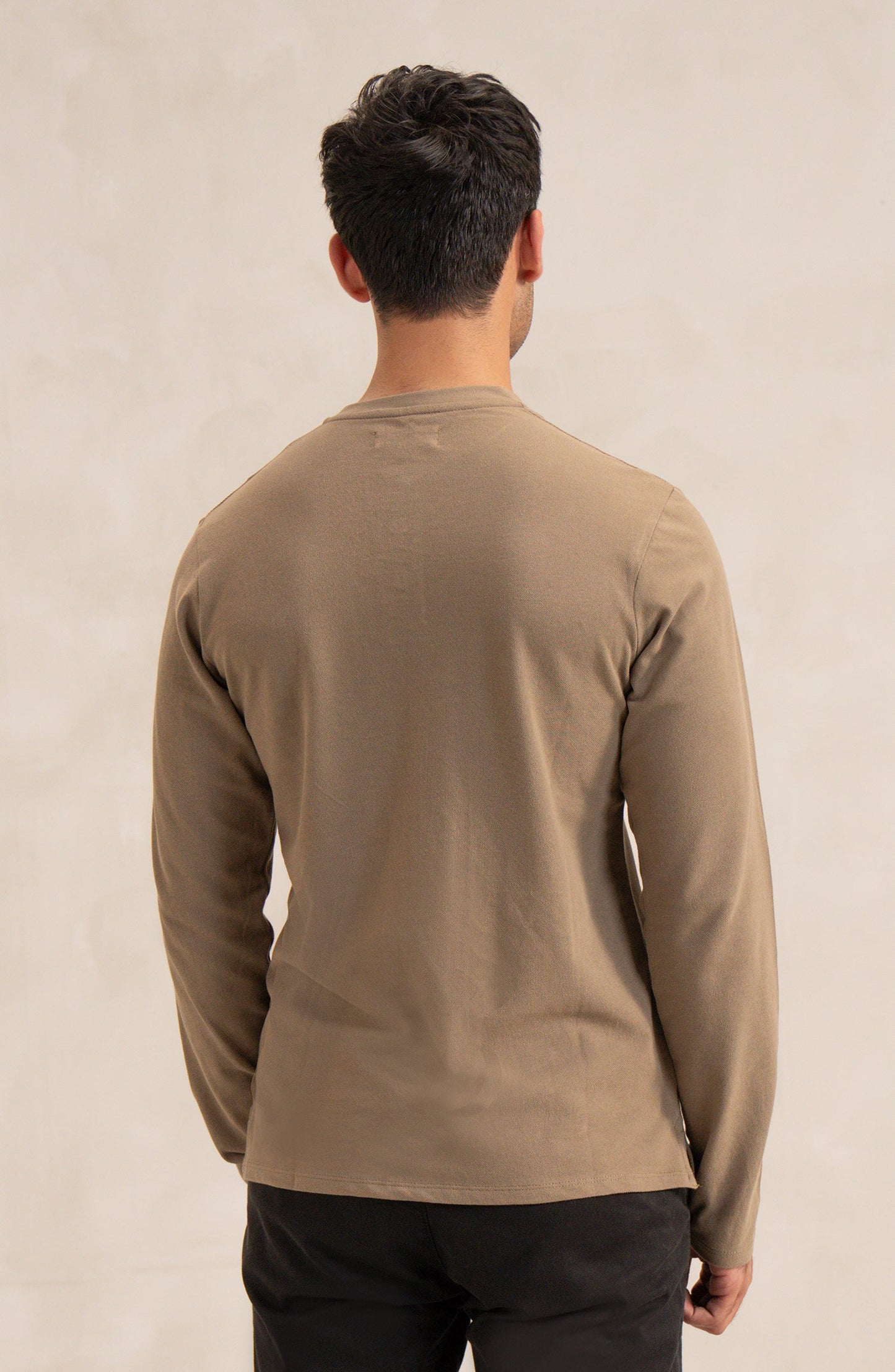 Men's Pique Henley In Green
