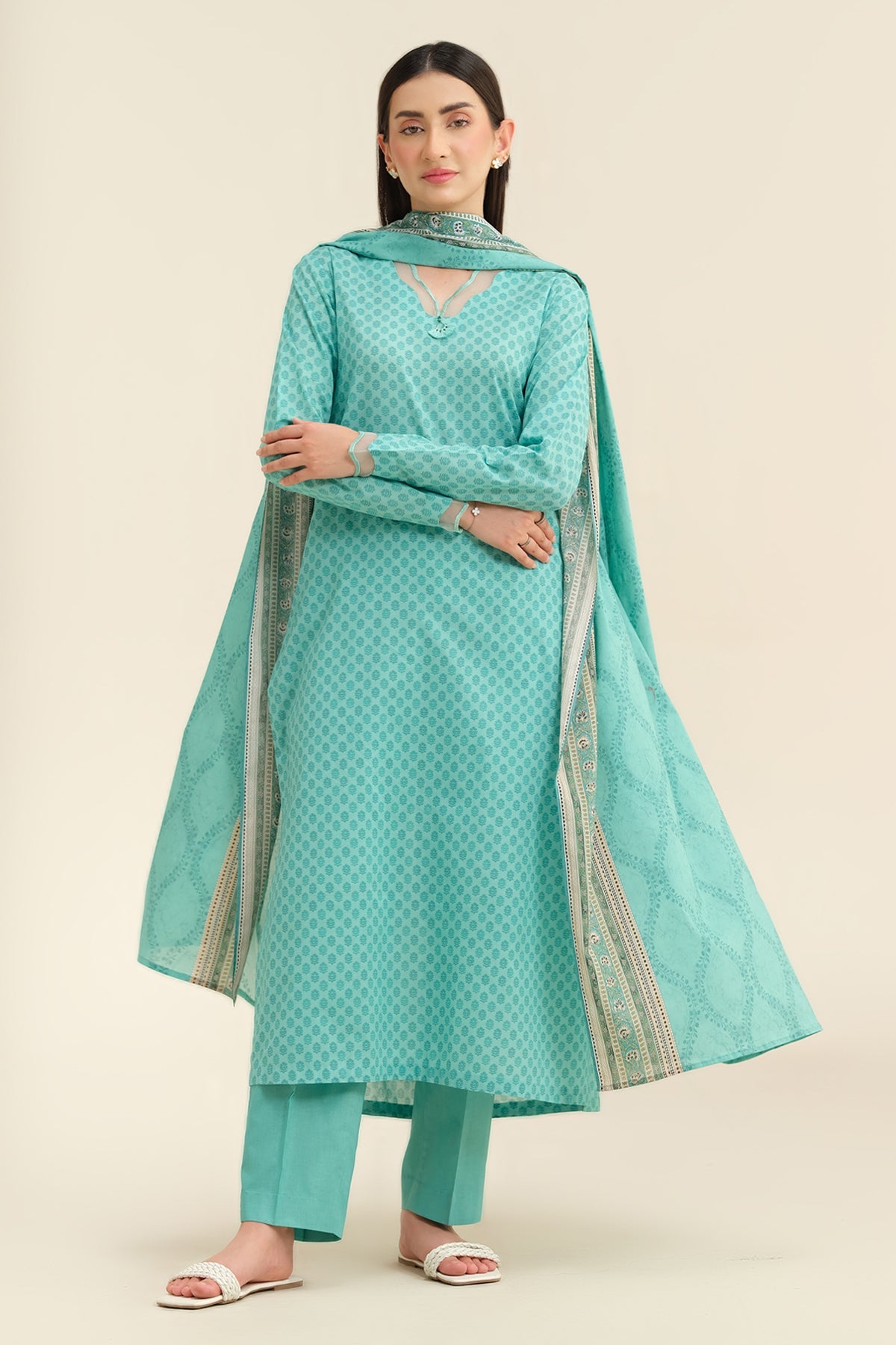 3 Piece - Printed Suit - X6245 - Shop Now at Kayseria