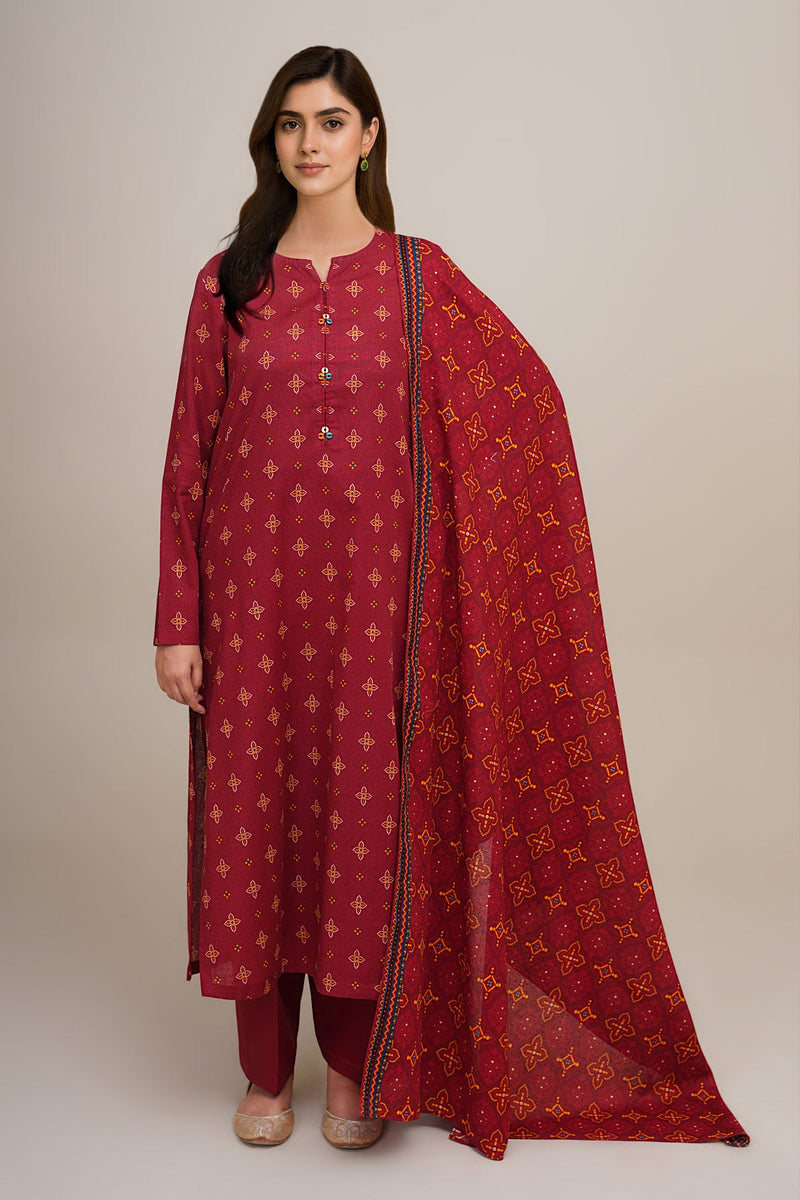 3 Piece - Printed Khaddar Suit - X7109 - Shop Now at Kayseria