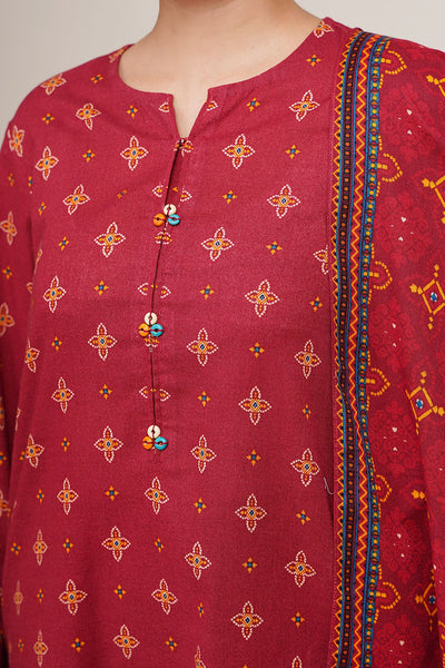 3 Piece - Printed Khaddar Suit - X7109 - Shop Now at Kayseria