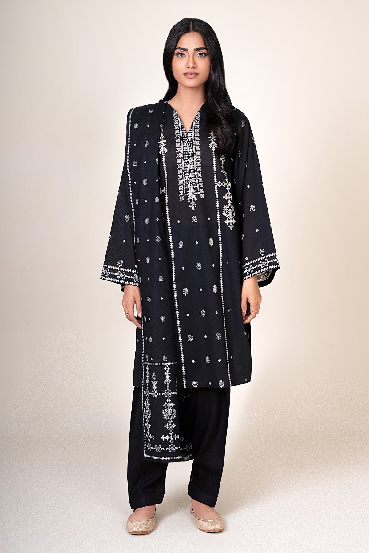 3 Piece - Printed Khaddar Suit - X7111 - Shop Now at Kayseria