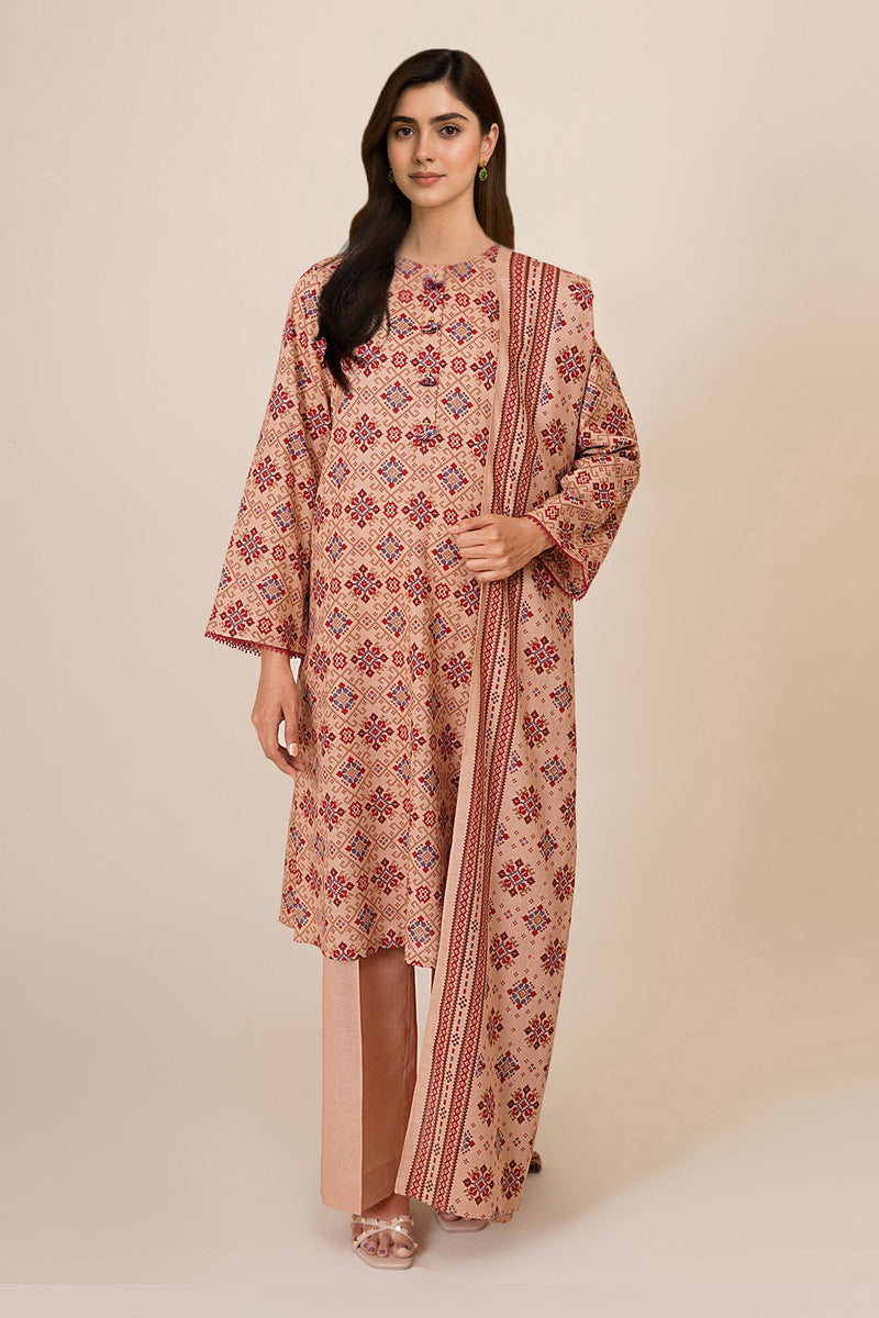 3 Piece - Printed Khaddar Suit - X7118 - Shop Now at Kayseria