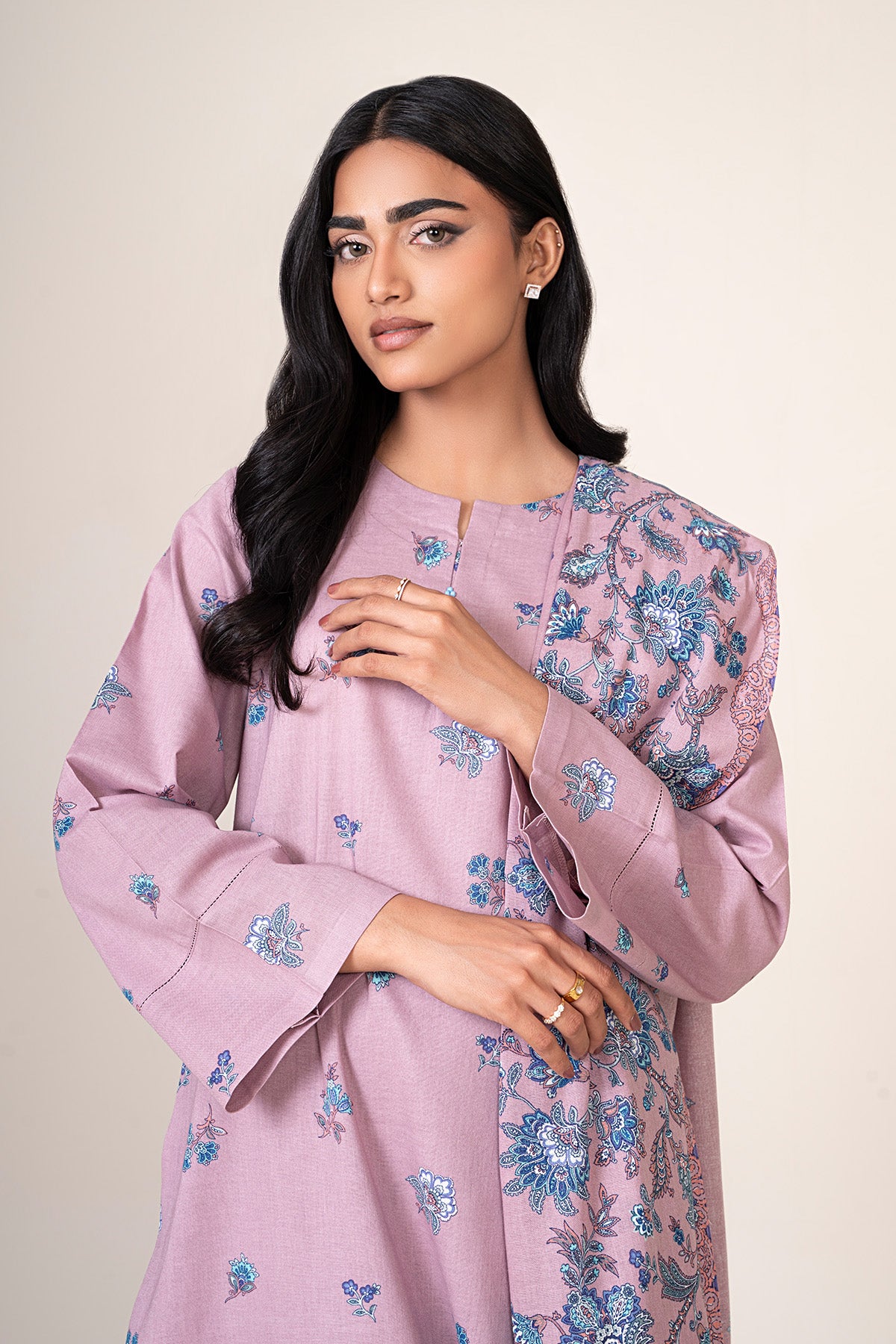 3 Piece - Printed Khaddar Suit - X7119 - Shop Now at Kayseria