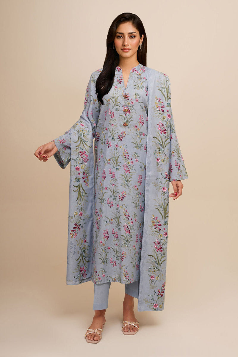 3 Piece - Printed Khaddar Suit - X7122 - Shop Now at Kayseria
