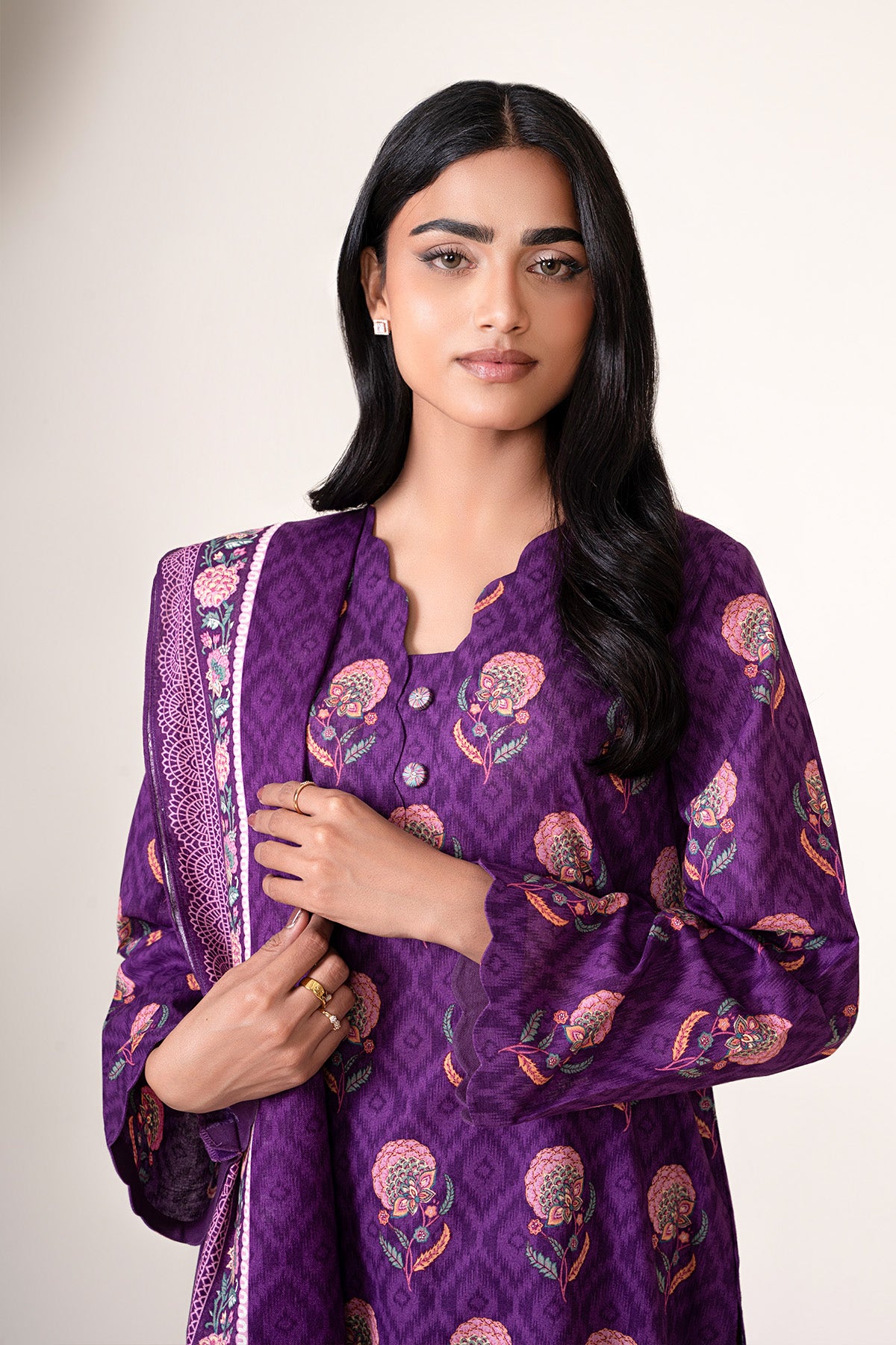 3 Piece - Printed Khaddar Suit - X7125 - Shop Now at Kayseria