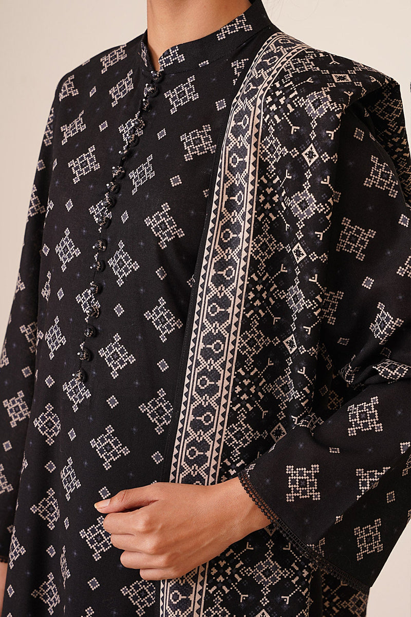 3 Piece - Printed Khaddar Suit - X7127 - Shop Now at Kayseria