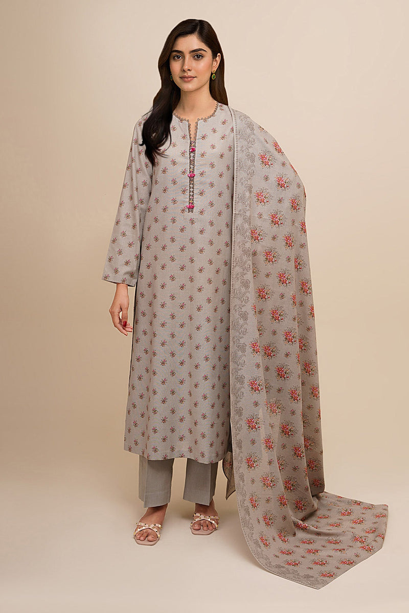 3 Piece - Printed Khaddar Suit - X7128 - Shop Now at Kayseria
