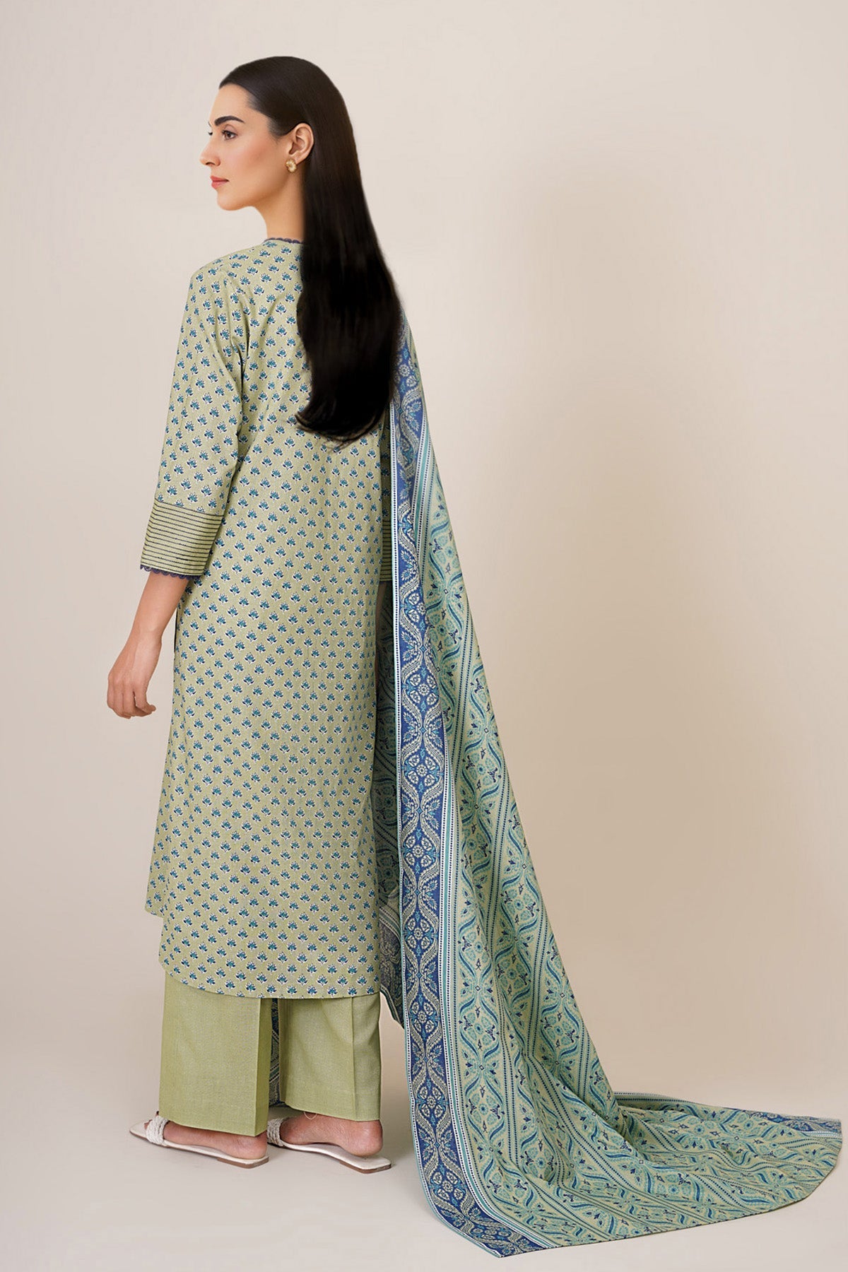 3 Piece - Printed Khaddar Suit - X7135 - Shop Now at Kayseria