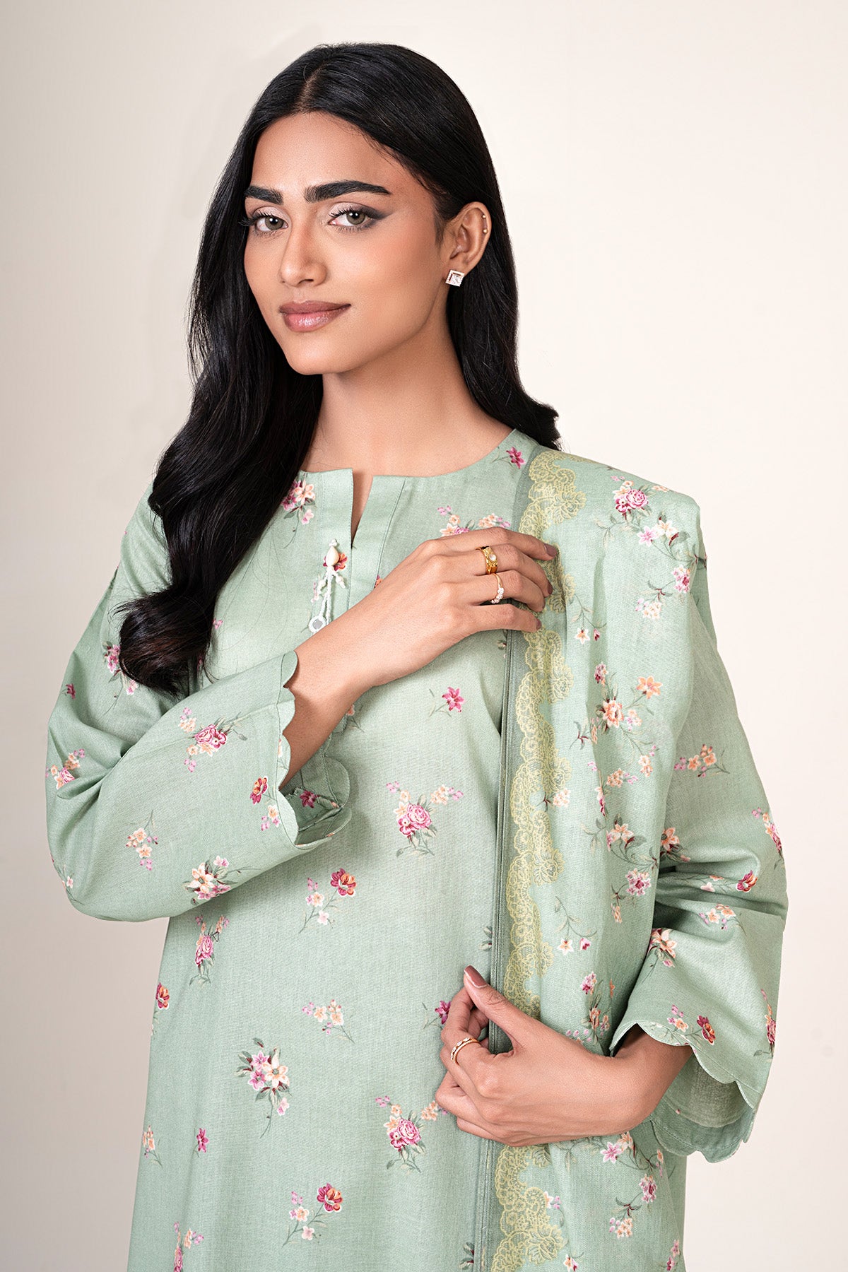 3 Piece - Printed Khaddar Suit - X7141 - Shop Now at Kayseria
