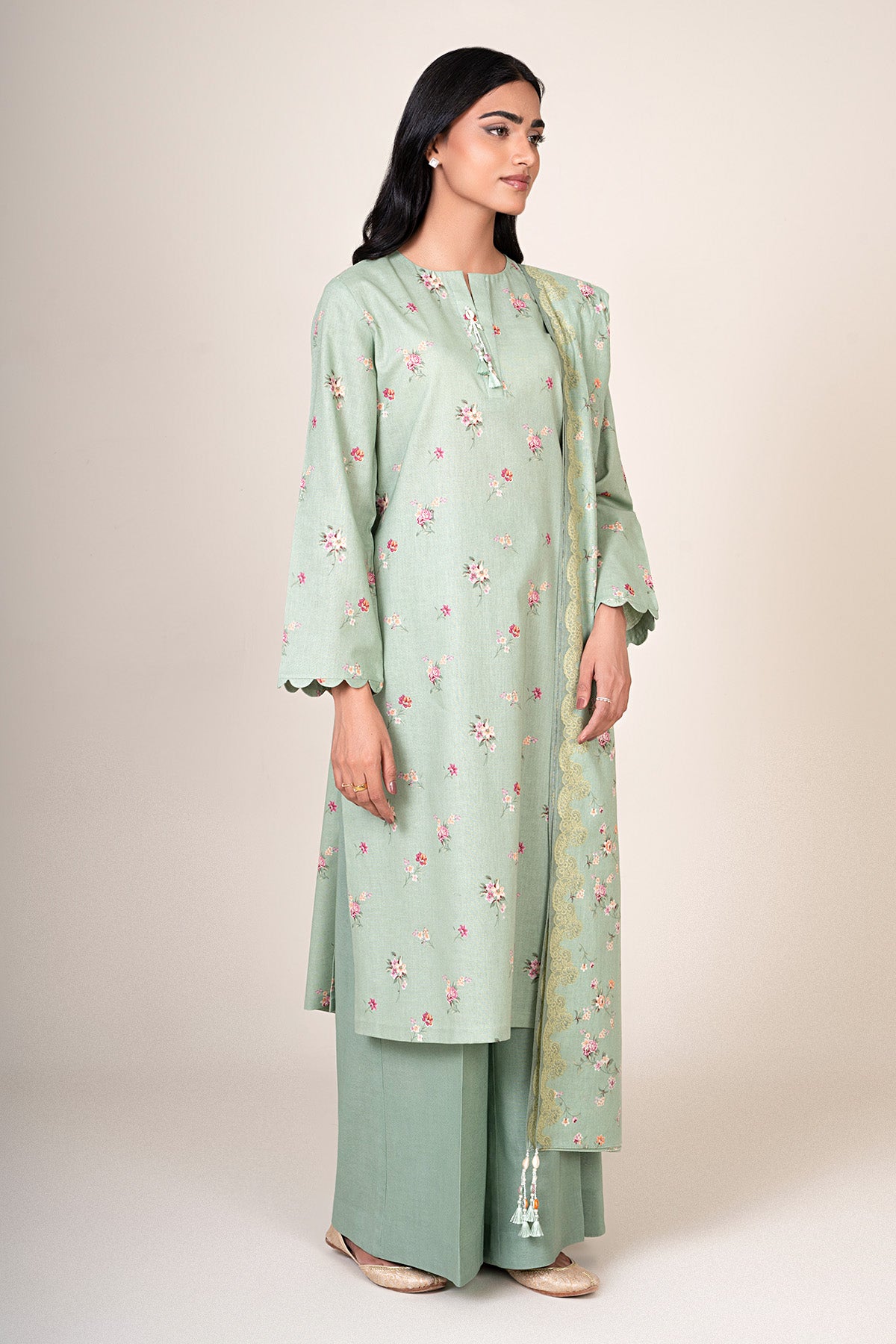 3 Piece - Printed Khaddar Suit - X7141 - Shop Now at Kayseria