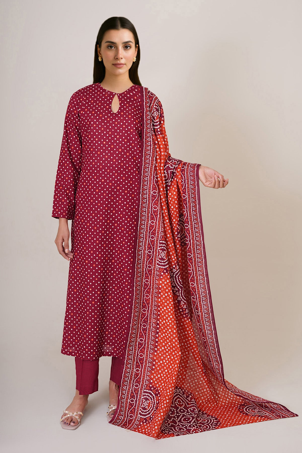 3 Piece - Printed Khaddar Suit - X7143 - Shop Now at Kayseria