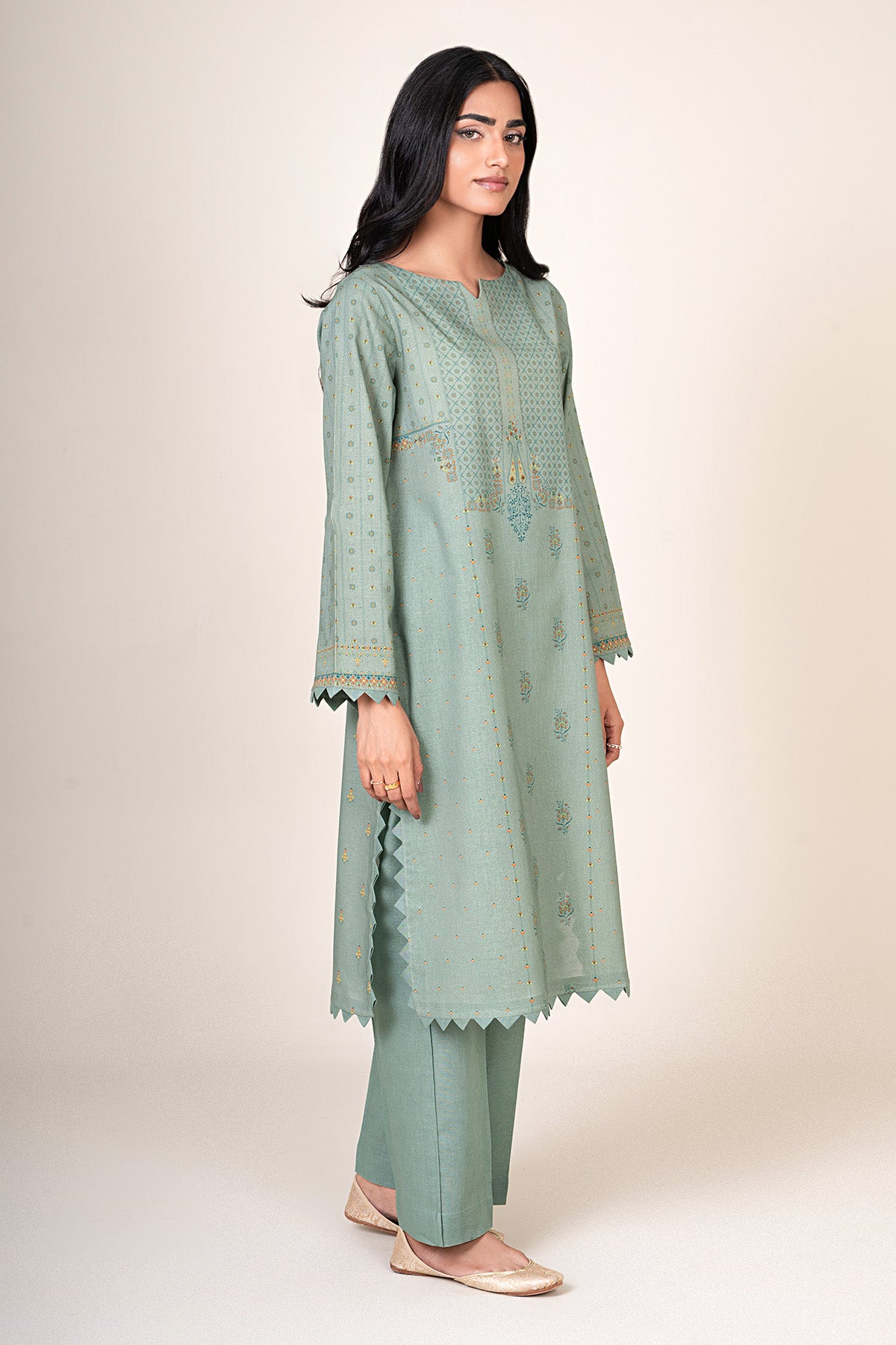 2 Piece - Printed Khaddar Suit - X7156 - Shop Now at Kayseria