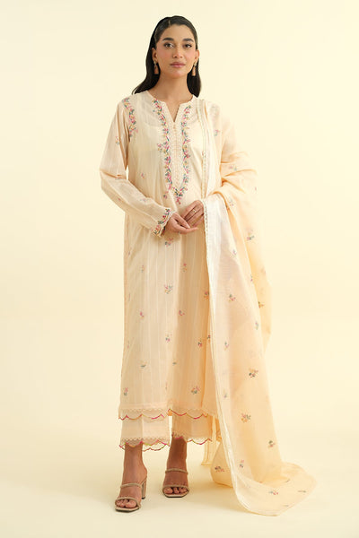 3 Piece -  Embroidered Stripe Lawn Suit - C6187 - Shop Now at Kayseria