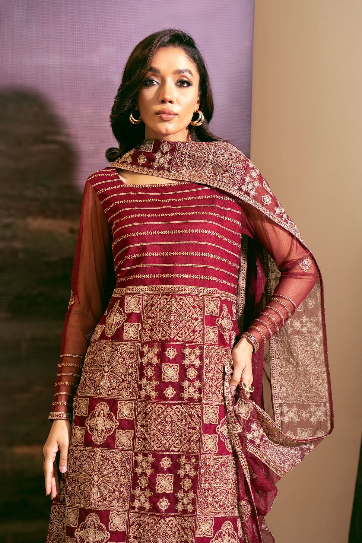 4 Piece - Embroidered Suit - E1498 - Shop Now at Kayseria