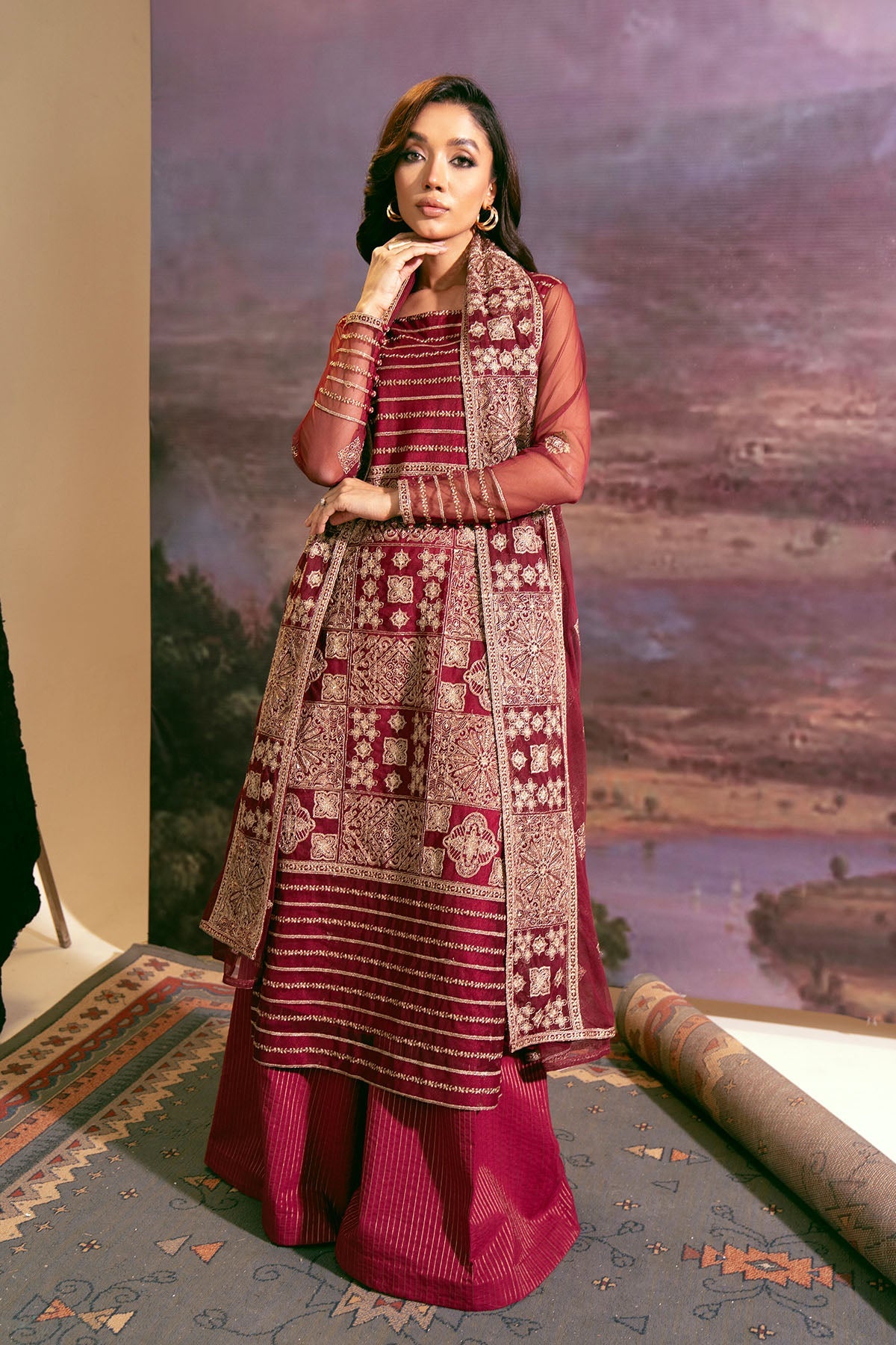 4 Piece - Embroidered Suit - E1498 - Shop Now at Kayseria