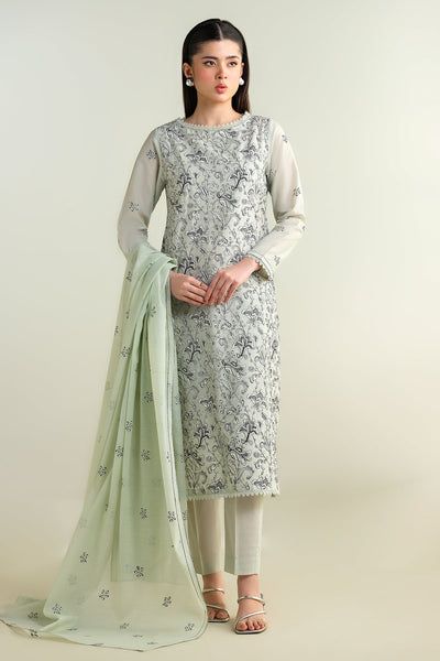 3 Piece -  Embroidered Cotton Lawn Suit - E1630 - Shop Now at Kayseria