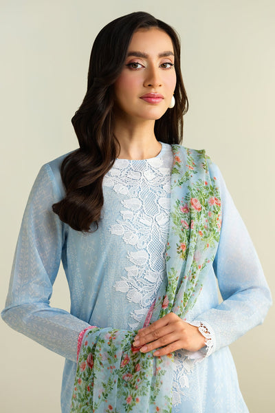 3 Piece - Printed & Embroidered Cotton Lawn Suit - E1691 - Shop Now at Kayseria