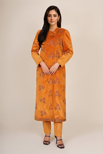 2 Piece - Embroidered Corduroy Suit - E1824 - Shop Now at Kayseria