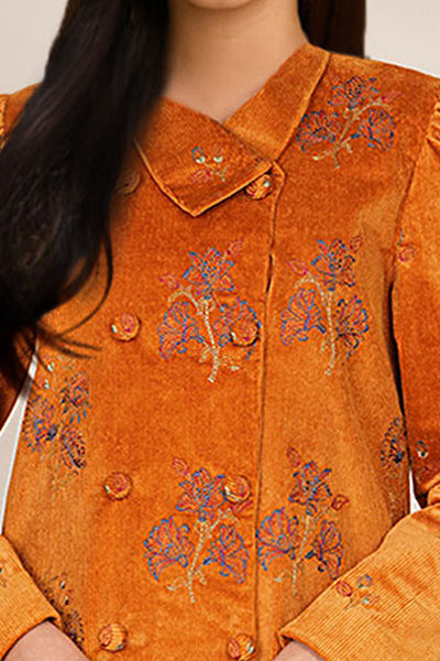 2 Piece - Embroidered Corduroy Suit - E1824 - Shop Now at Kayseria