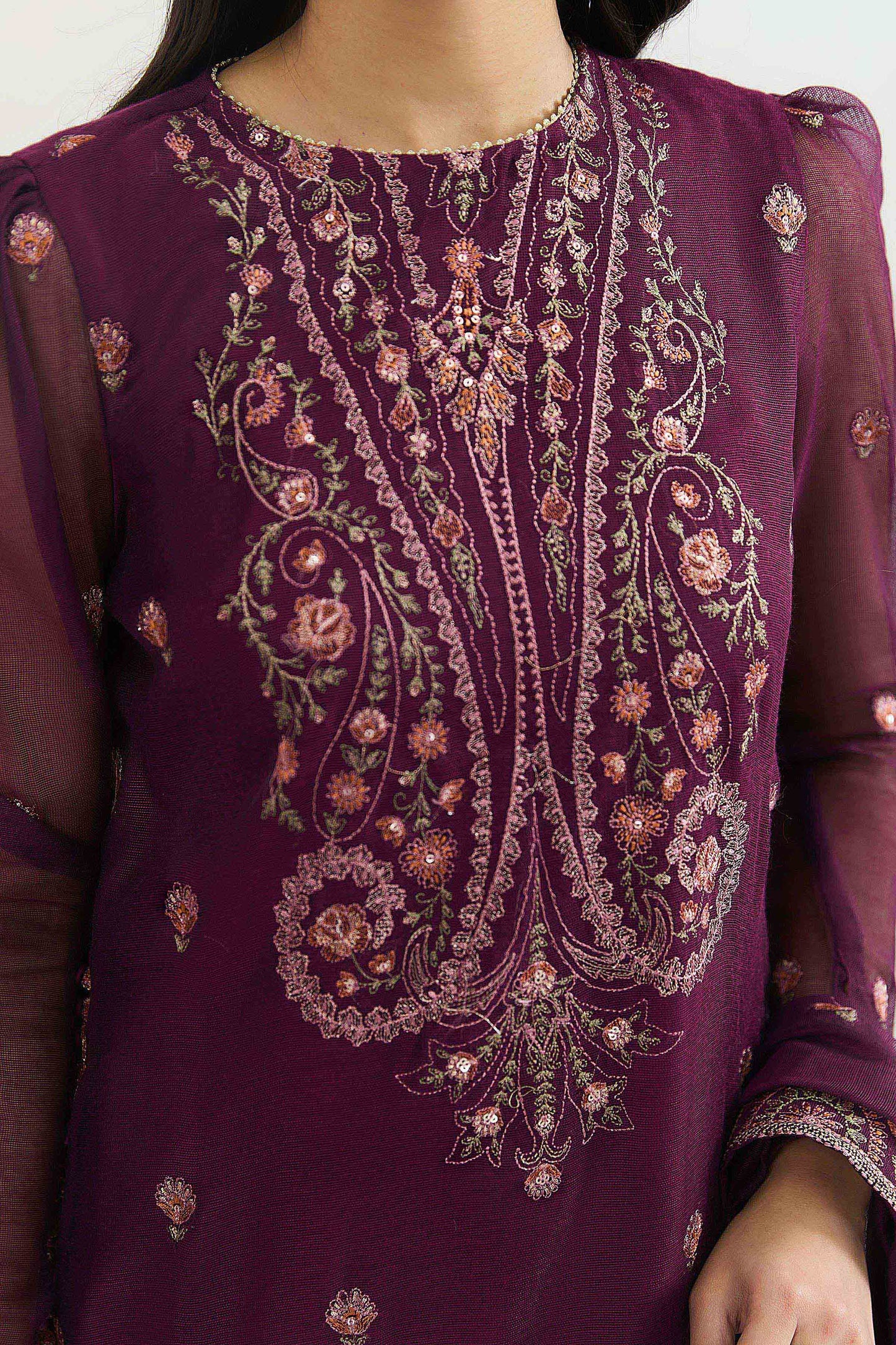 KHADI NET | EMBROIDERED