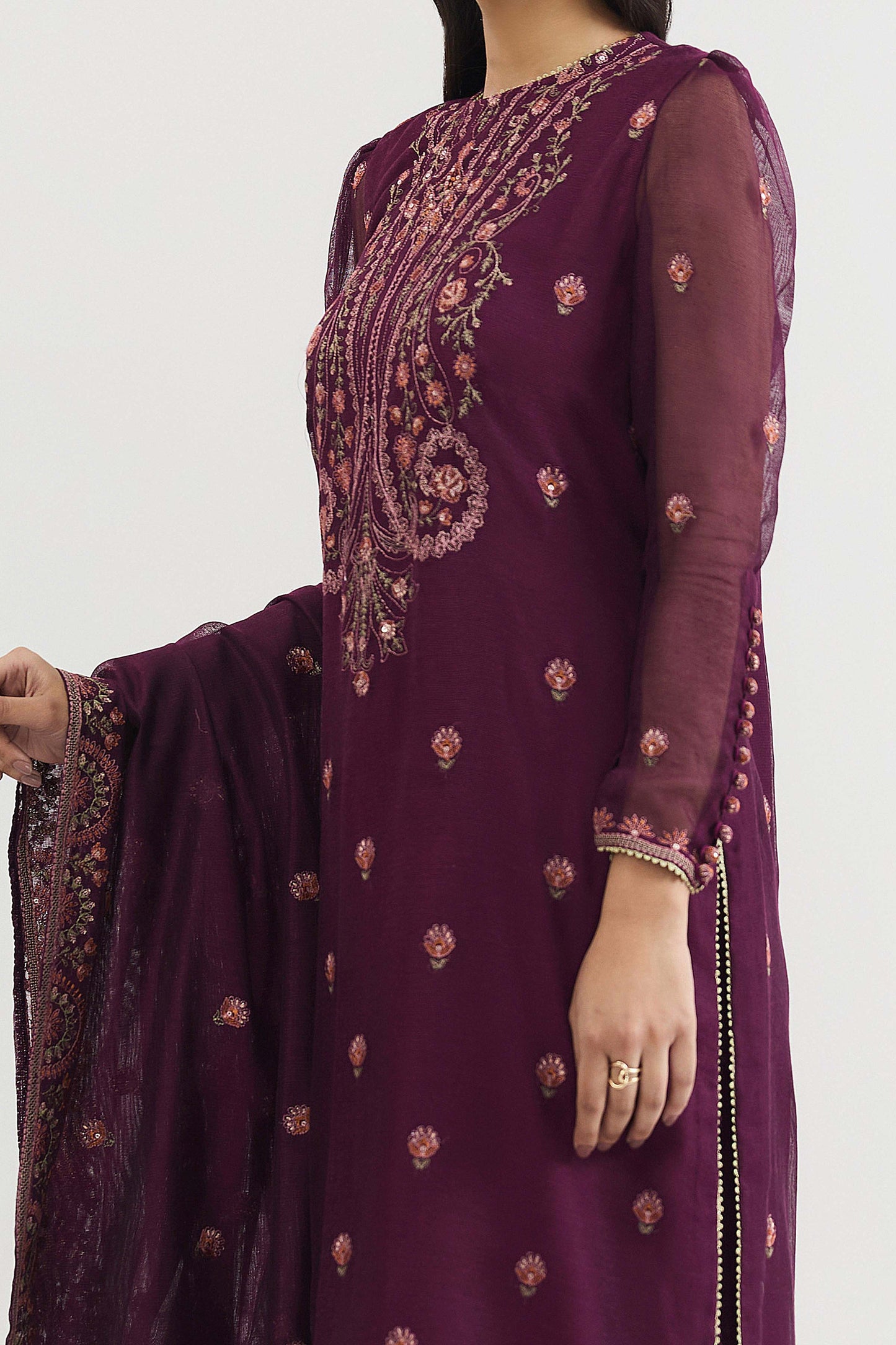 KHADI NET | EMBROIDERED