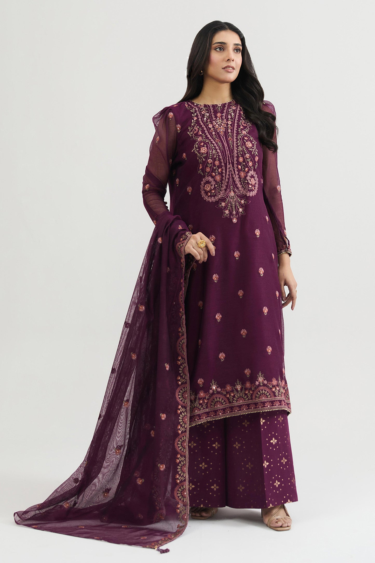 KHADI NET | EMBROIDERED