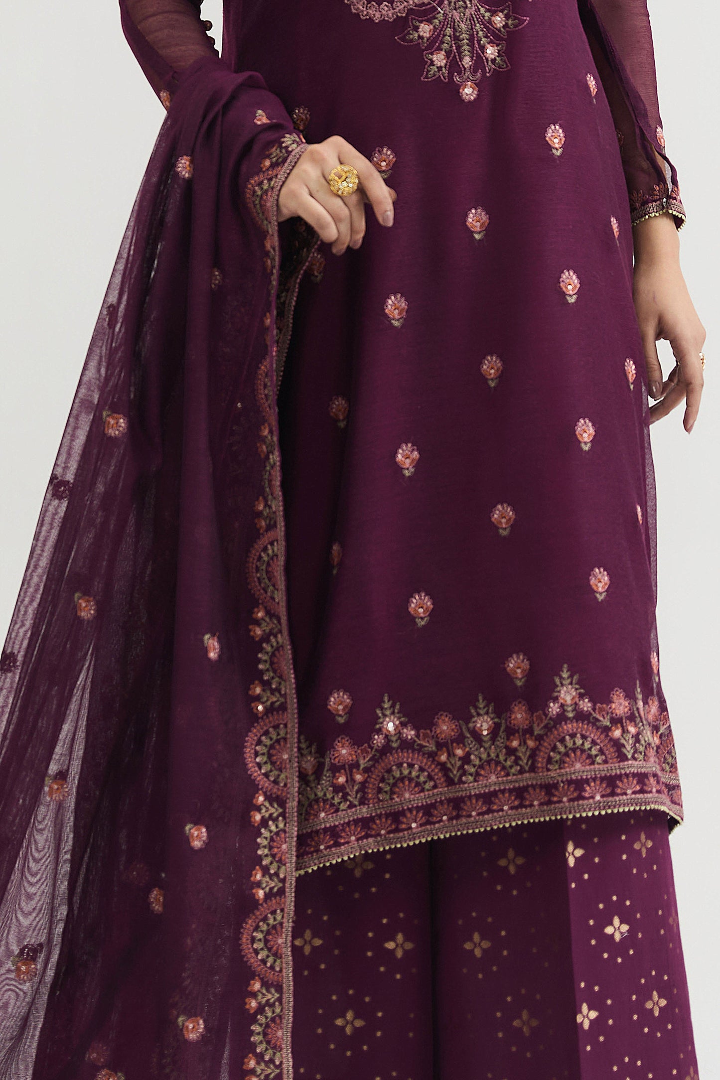 KHADI NET | EMBROIDERED