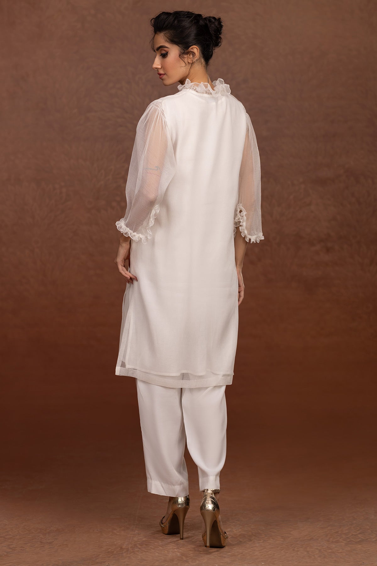 2 Piece - Dyed Chery Net Suit - MCP-1327-32 - Shop Now at Kayseria