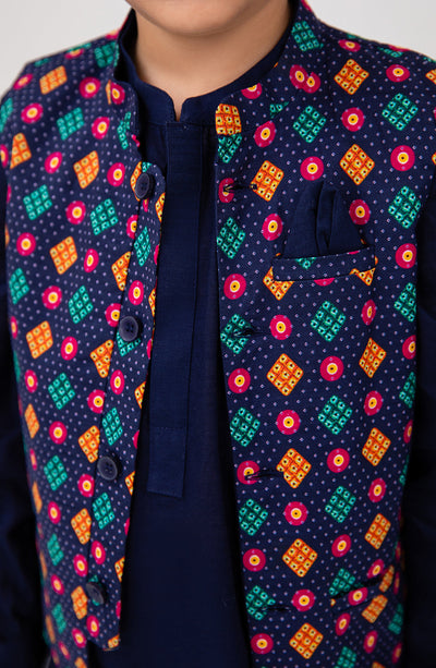 Boys Printed Waistcoat 3piece Suit - SIS727125 - Shop Now at Leisure Club