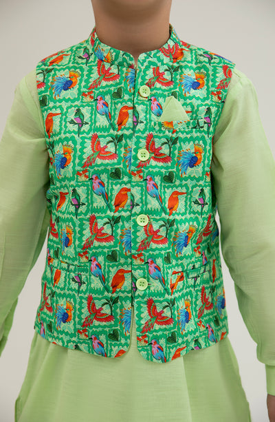 Boys Printed Waistcoat 3 Piece Suit