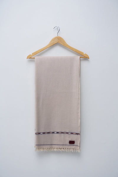 Beige Fine Wool Shawl - Shop Now at Shahnameh