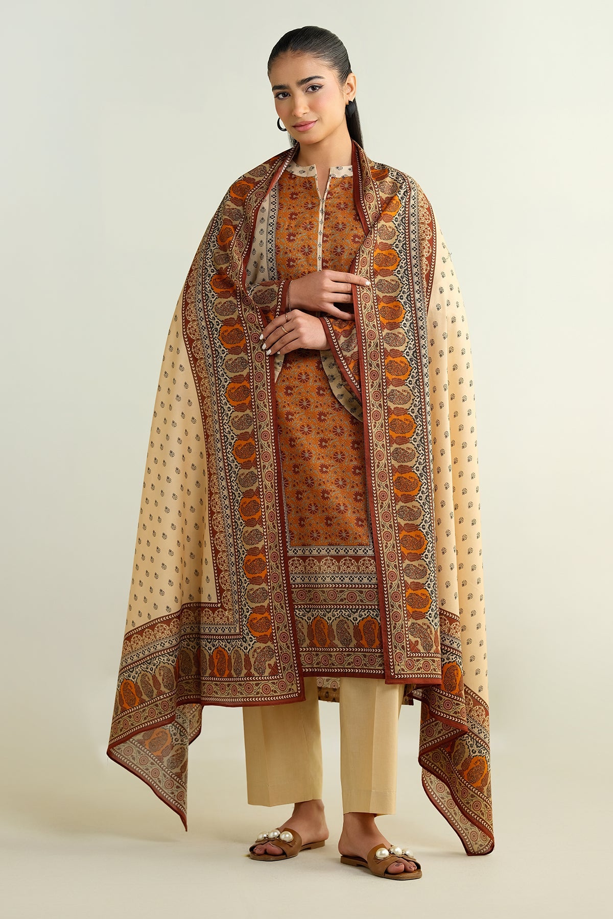 3 Piece - Printed Suit - X6154 - Shop Now at Kayseria